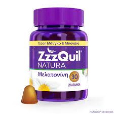 ZzzQuil Natura Συμπλήρωμα Διατροφής με Μελατονίνη, Γεύση Μάνγκο & Μπανάνα 30 Ζελεδάκια