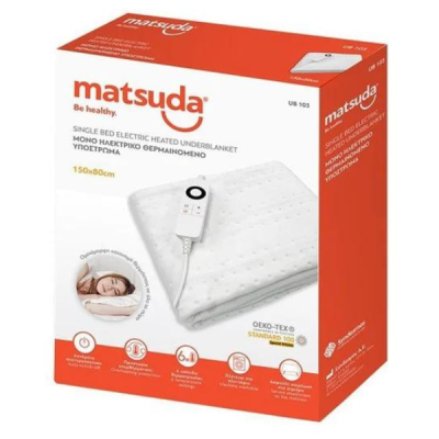 Υπόστρωμα Ηλεκτρικό Μονό Matsuda -UB 103- 150x80cm, 6 θέσεων θερμοκρασίας, Πλενόμενo, 100W