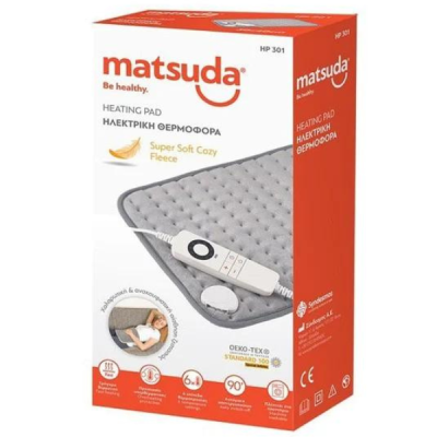 Θερμοφόρα Ηλεκτρική Matsuda -HP 301- 30x40cm, 6 θέσεων θερμοκρασίας, Πλενόμενη, 100W