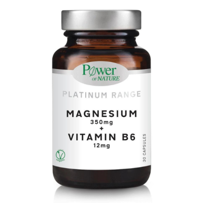 Power of Nature Platinum Range Magnesium 350mg & Vitamin B6 12mg, 30caps