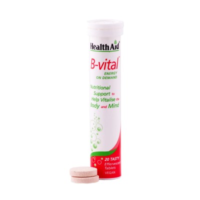 Health Aid B-Vital Σύμπλεγμα βιταμινών Β, C & Μετάλλων με Γεύση Βερίκοκο 20eff tabs