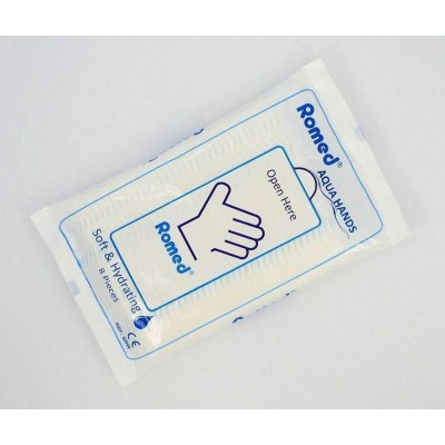 Romed Aqua Hands Γάντι Καθαρισμού Ασθενών-Έτοιμο Μπάνιο 8 τεμ.