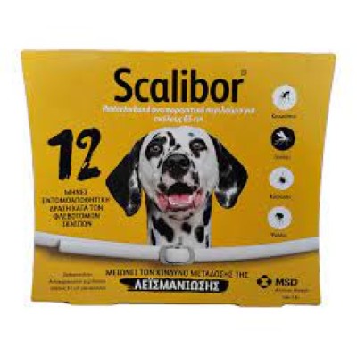 SCALIBOR ΑΝΤΙΠΑΡΑΣΙΤΙΚΟ ΠΕΡΙΛΑΙΜΙΟ ΜΗΚΟΥΣ 65CM ΓΙΑ ΣΚΥΛΟΥΣ 1 ΤΜΧ για περίοδο 12 μηνών