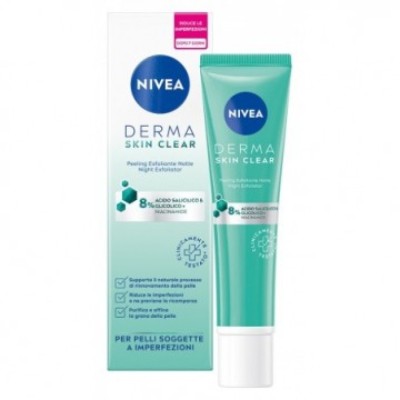 Nivea Derma Skin Clear Night Exfoliator Απολεπιστικό Νύχτας, 40ml
