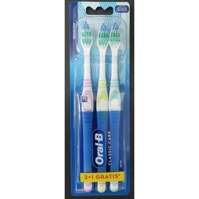 Oral-B Πακέτο Promo 2+1 Δώρο Classic Care Medium Οδοντόβουρτσες 3 Τμχ