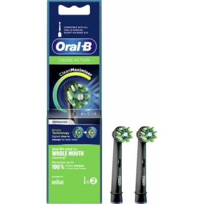Oral-B Cross Action Black Edition Ανταλλακτικές Κεφαλές 2τμχ