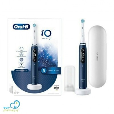 Oral-B iO Series 7 Sapphire Blue Ηλεκτρική Οδοντόβουρτσα με Αισθητήρα Πίεσης & Θήκη Ταξιδίου