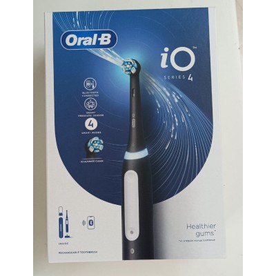 Oral-B iO Series 4 Black Ηλεκτρική Οδοντόβουρτσα με Αισθητήρα Πίεσης & Θήκη Ταξιδίου