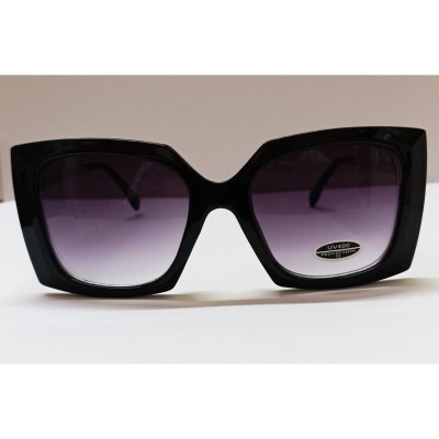 Μεγάλα τετράγωνα κοκάλινα μαύρα γυαλιά ηλίου με μεταλλικούς βραχίονες OTTICA OGGI eyewear