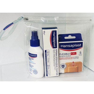 HANSAPLAST Cleansing Spray Καθαρισμού Πληγών 100ml - Κρέμα Επούλωσης Πληγών 50gr -  Αδιάβροχα Αυτοκόλλητα Επιθέματα