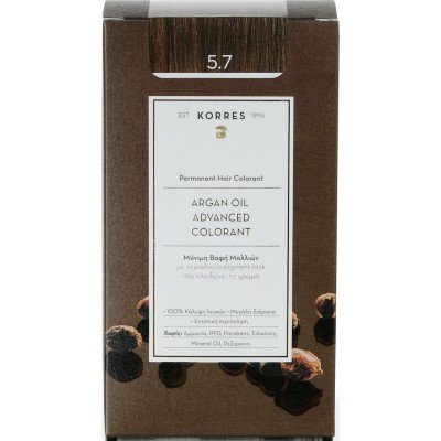 Korres Argan Oil Advanced Colorant 5.7 Καστανό Σοκολατί Μόνιμη