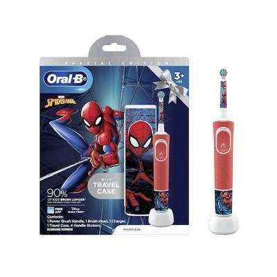 Oral-B Vitality Pro Kids Spiderman Ηλεκτρική Οδοντόβουρτσα 3 Ετών+ 1τμχ & Θήκη Ταξιδιού