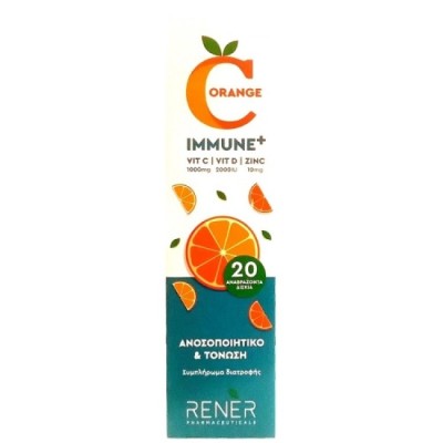 Rener C-Orange Immune +VIT-C 1000MG+VIT-D 2000IU+ZN 10mg 20Tabs