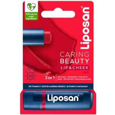 Liposan Caring Beauty Red Ενυδατικό Βάλσαμο Χειλιών SPF30, 4,8g