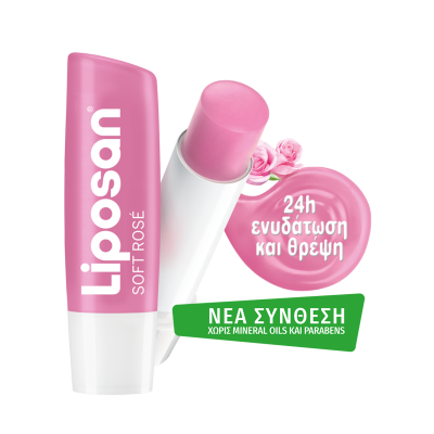 LIPOSAN Soft Rose Περιποιητικό Lip Balm με Άρωμα Τριαντάφυλλο 4,8gr