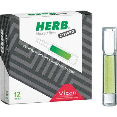 Herb Πίπες Micro Filter Ανταλλακτικά Φίλτρα για Στριφτό Τσιγάρο, 12 τεμάχια