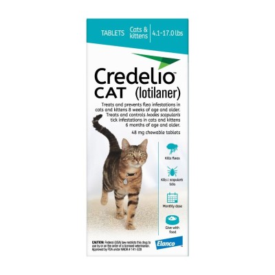 Credelio 2 - 8kg , Αντιπαρασιτικό μασώμενο δισκίο 48mg για Γάτες, 1 χάπι ΧΥΜΑ